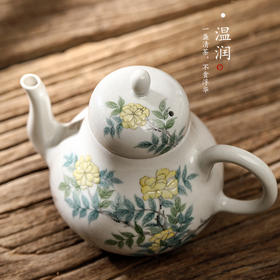 「景德镇茶壶」中式手工草木灰釉功夫茶泡茶壶 手绘花朵茶具壶单壶