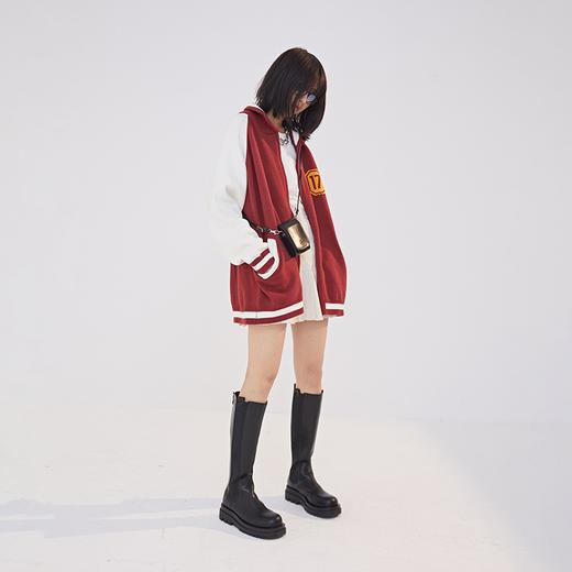 POH 20AW「男孩心愿」提花毛衣翻领宽松棒球服潮流百搭国潮外套男 商品图2