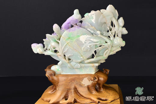 派瑞翡翠 翡翠摆件 糯种 绿色 紫色 商品图2