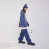 POH 洗水做旧直筒休闲长裤收口飘带立体口袋油漆工阔腿牛仔裤子男 商品缩略图0