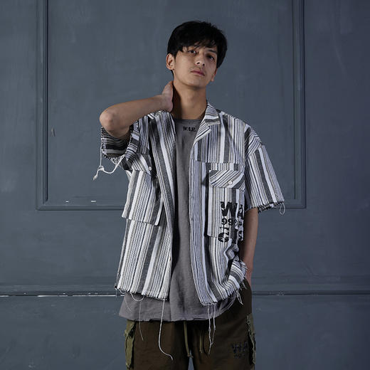 POH 19SS結構縫線破壞天竺棉坎肩打底背心男夏季百搭宽松潮流短袖 商品图1