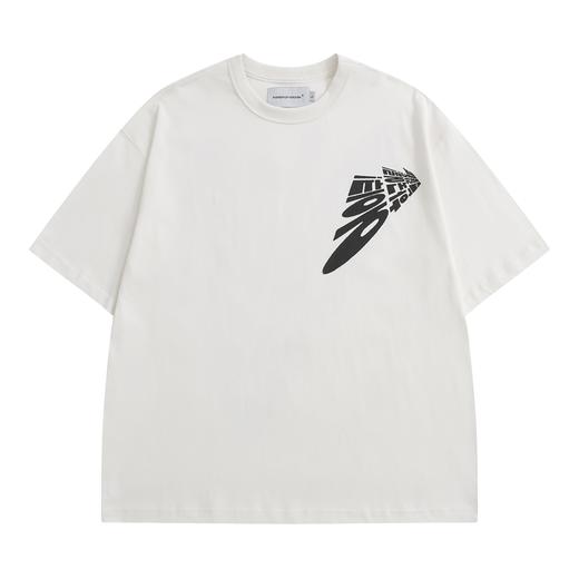 POH「韩语初学者」夏季立体印花街头休闲宽松落肩短袖T恤男国潮流 商品图4