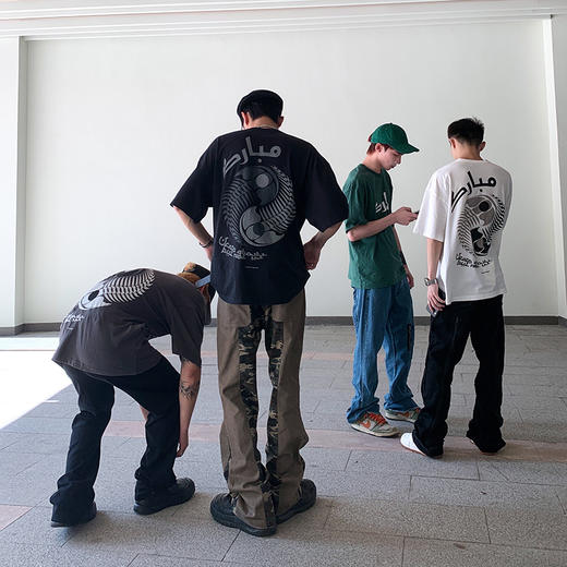 POH「三叶虫阴阳太极」 印花街头短袖T恤男国潮牌宽松休闲Tee上衣 商品图2