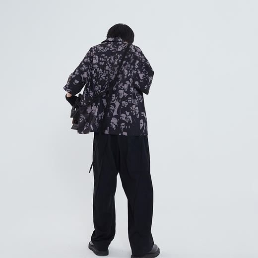 POH「大游行」 街头休闲宽松人像满印衬衫男夏季潮流百搭开衫短袖 商品图2