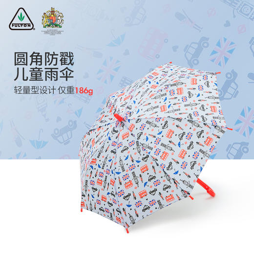 FULTON富尔顿英国进口儿童透明雨伞抗风女王御用透明长柄伞 商品图1