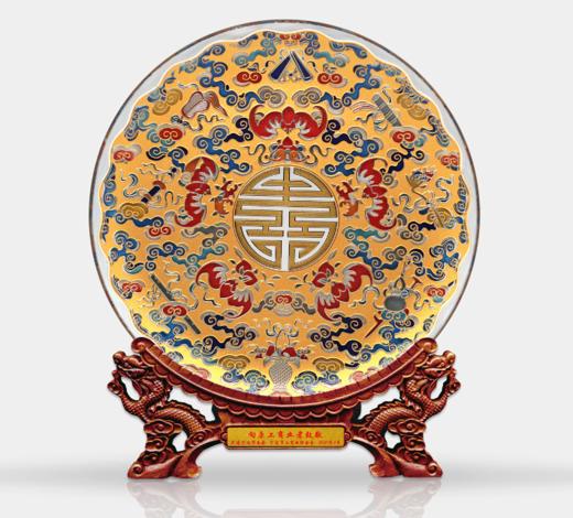 五蝠捧寿盘（雅琅晶） 商品图0