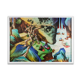 收藏系列《唐伯虎-春山伴侣图》 潮流艺术版画 限量300版  52.5*72.5cm