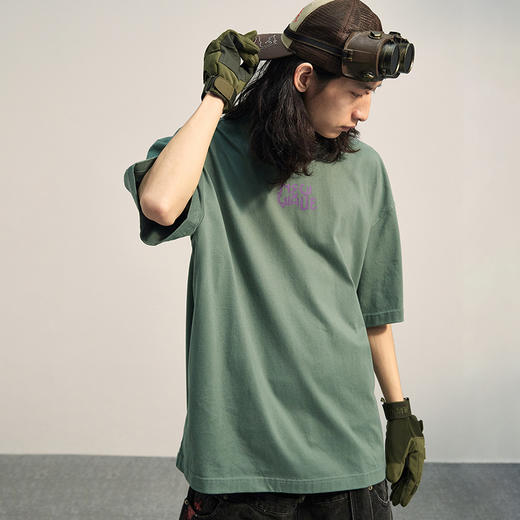 POH「新浪潮」 人像剪贴画圆领复古短袖T恤男潮流街头宽松上衣Tee 商品图1