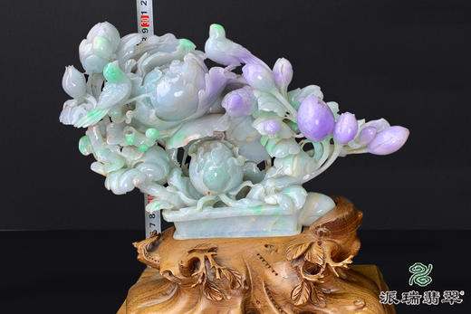 派瑞翡翠 翡翠摆件 糯种 绿色 紫色 商品图3