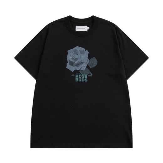 POH「灰度玫瑰」 复古街头bf风印花宽松短袖T恤男潮流潮牌TEE上衣 商品图4