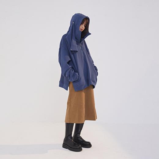 POH「怪物骑士」 拉链开叉宽松上衣服可拆卸面罩刺绣摇粒绒卫衣男 商品图2