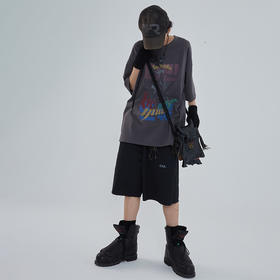 POH「道」街头休闲印花国潮落肩短袖男夏季潮牌设计感规格潮流T恤