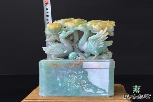 派瑞翡翠 翡翠摆件 糯种 绿色 黄色 商品图3