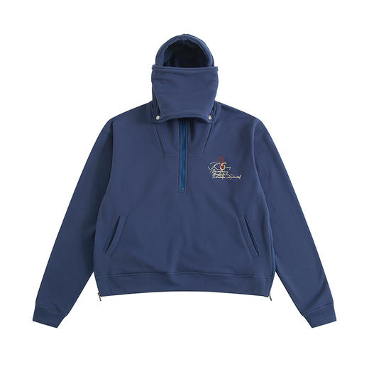 POH「怪物骑士」 拉链开叉宽松上衣服可拆卸面罩刺绣摇粒绒卫衣男 商品图4