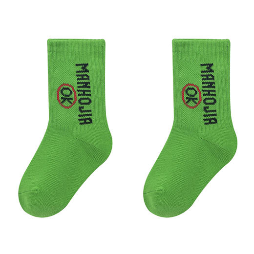 漫画家潮牌儿童多色撞色短筒袜子纯棉潮酷弹力运动袜 商品图4