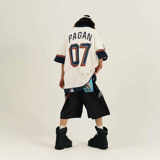 POH  复古美式街头撞色宽松五分短袖T恤男国潮流潮牌冰球服Polo衫 商品图3