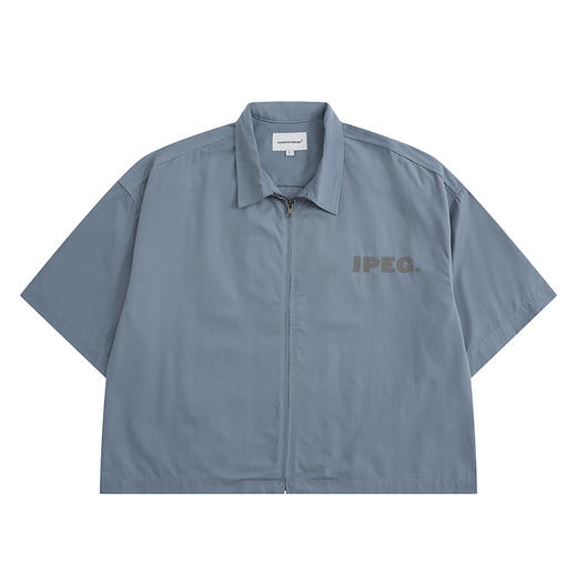 POH 「程序编码员」街头纯色休闲印花宽松短款双色衬衫男夏季潮 商品图4