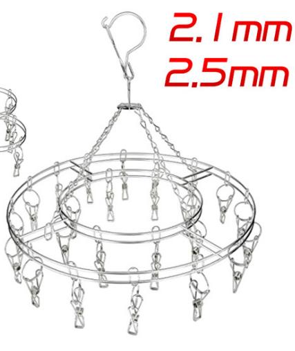 8.5-8.8不锈钢袜架 圆形线夹24夹晒袜架实心加粗 商品图2