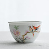 「景德镇手工主人杯」手绘粉彩水点桃花花鸟缸杯 白瓷大号陶瓷主人杯 商品缩略图4