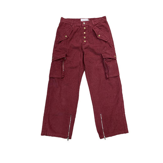 POH 古着感做旧宽松直筒阔腿裤子街头休闲垂坠感灯芯绒国潮长裤男 商品图4