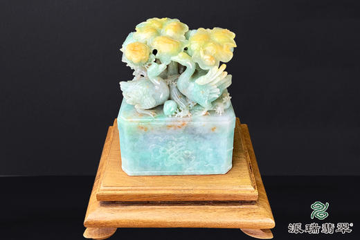 派瑞翡翠 翡翠摆件 糯种 绿色 黄色 商品图2