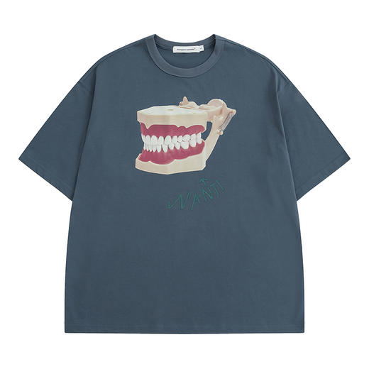 POH 「假牙模具」印花Tee上衣国潮宽松街头休闲短袖男夏季潮流T恤 商品图1