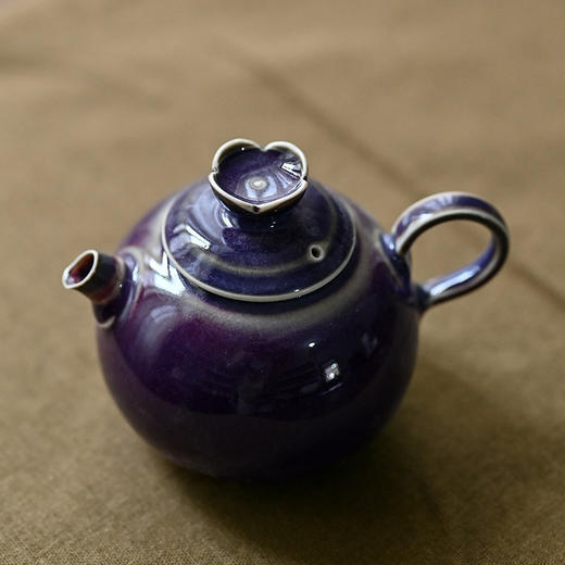 「景德镇手工钧瓷小茶壶」高温原矿窑变釉 白瓷球孔茶壶 家用陶瓷泡茶小壶 商品图1