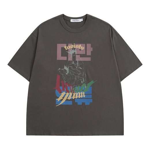 POH「道」街头休闲印花国潮落肩短袖男夏季潮牌设计感规格潮流T恤 商品图4