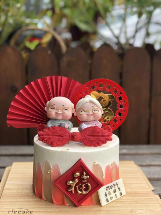 同心结祝寿蛋糕 商品图0