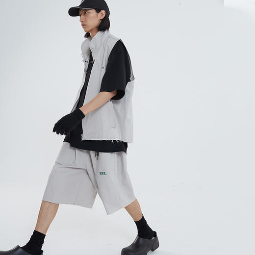 POH 「程序员」廓形结构松紧街头休闲短裤男夏季宽松潮流五分裤男 商品图0