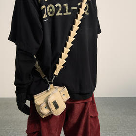 POH 可拆卸锯齿挎带小众设计感单肩男女同款百搭皮质工具挎包腰包