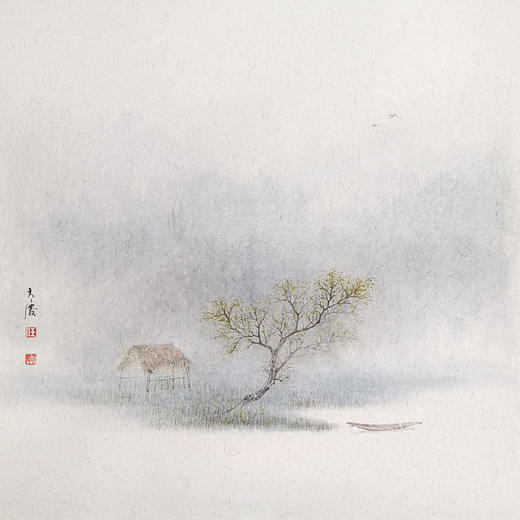 任大庆-真迹-山水画《微雨燕双飞》 客厅 玄关 书房 办公室 商品图1