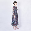 圣三利女装秋季中长款花色V领连衣裙SL1937304 商品缩略图1