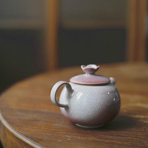 「景德镇溪红苏打小茶壶」高温原矿窑变开片釉 粗陶球孔茶壶 家用小号泡茶壶 商品图2