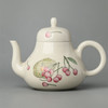「景德镇手拉坯茶壶」功夫茶茶具壶 草木灰釉手绘樱桃球孔小号陶瓷单壶 商品缩略图4