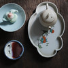 「景德镇汝窑手绘壶承」粗陶柿子喜鹊云朵壶承 白瓷花鸟海棠茶盘 中式陶瓷开片可养干泡茶盘 商品缩略图1
