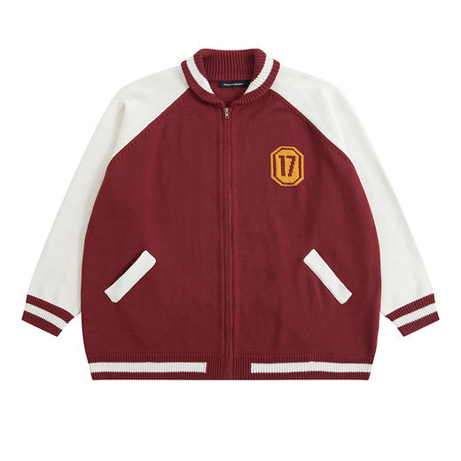 POH 20AW「男孩心愿」提花毛衣翻领宽松棒球服潮流百搭国潮外套男 商品图4