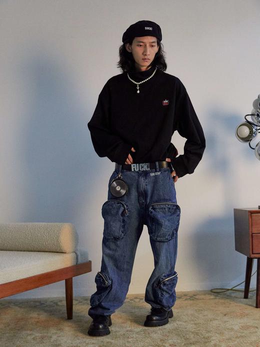 POH 雅达利印花宽松高领休闲街头基础打底衫男百搭春秋季三色卫衣 商品图3