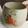 「景德镇中号主人杯」手工官汝窑开片 浅秘色手绘年年有余蛋蛋杯 商品缩略图1