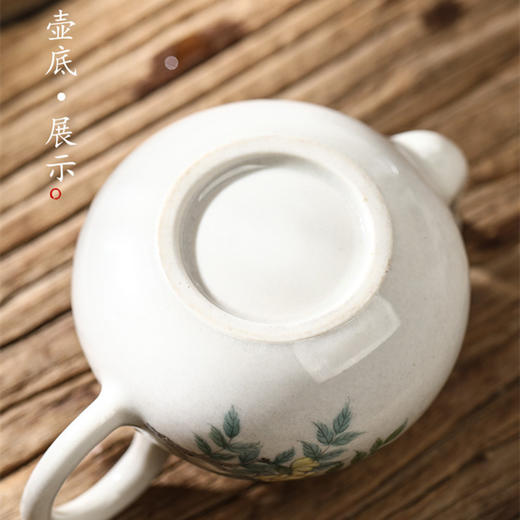 「景德镇茶壶」中式手工草木灰釉功夫茶泡茶壶 手绘花朵茶具壶单壶 商品图3