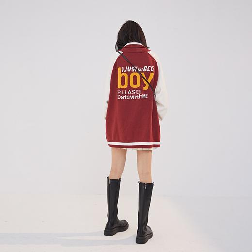 POH 20AW「男孩心愿」提花毛衣翻领宽松棒球服潮流百搭国潮外套男 商品图3