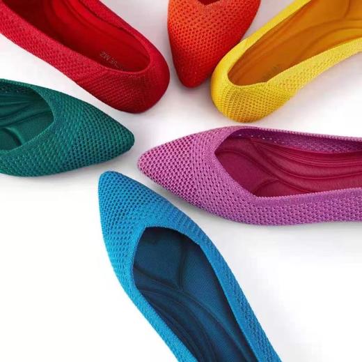 现货 MALOVE MZ王妃同款编织女鞋船鞋尖头平底浅口针织鞋女（下单联系客服备注颜色尺码） 商品图1