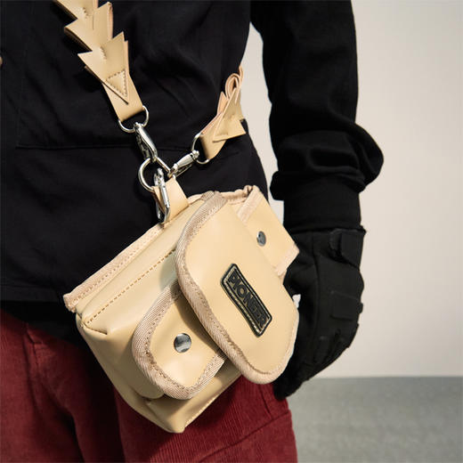 POH 可拆卸锯齿挎带小众设计感单肩男女同款百搭皮质工具挎包腰包 商品图2