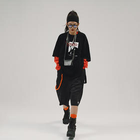 POH 用心棒电影剪影印花上衣tee国潮宽松帅气短袖T恤男女潮流潮牌