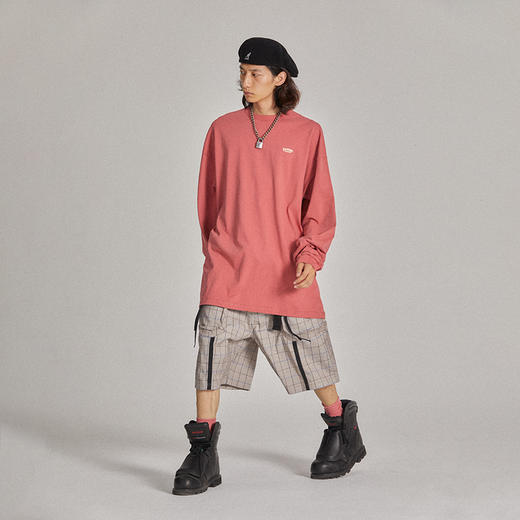 POH  20AW朋克摇滚歌词基础宽松街头五色打底长袖Tee圆领百搭上衣 商品图1