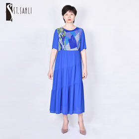 圣三利女装新夏季中长款收腰连衣裙SL2027153