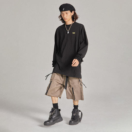 POH  20AW朋克摇滚歌词基础宽松街头五色打底长袖Tee圆领百搭上衣 商品图3