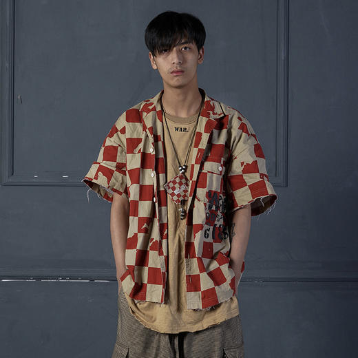 POH 19SS結構縫線破壞天竺棉坎肩打底背心男夏季百搭宽松潮流短袖 商品图3