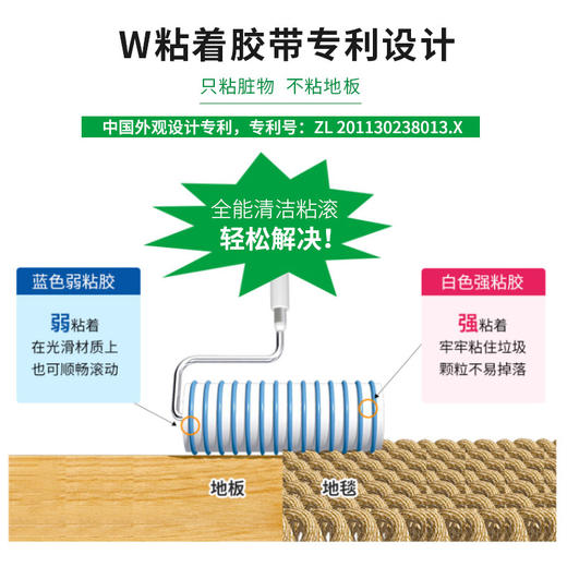 日本NITTO长柄可伸缩200mm宽幅多用途除尘滚筒粘毛器可撕式粘尘滚  WHJC 商品图1