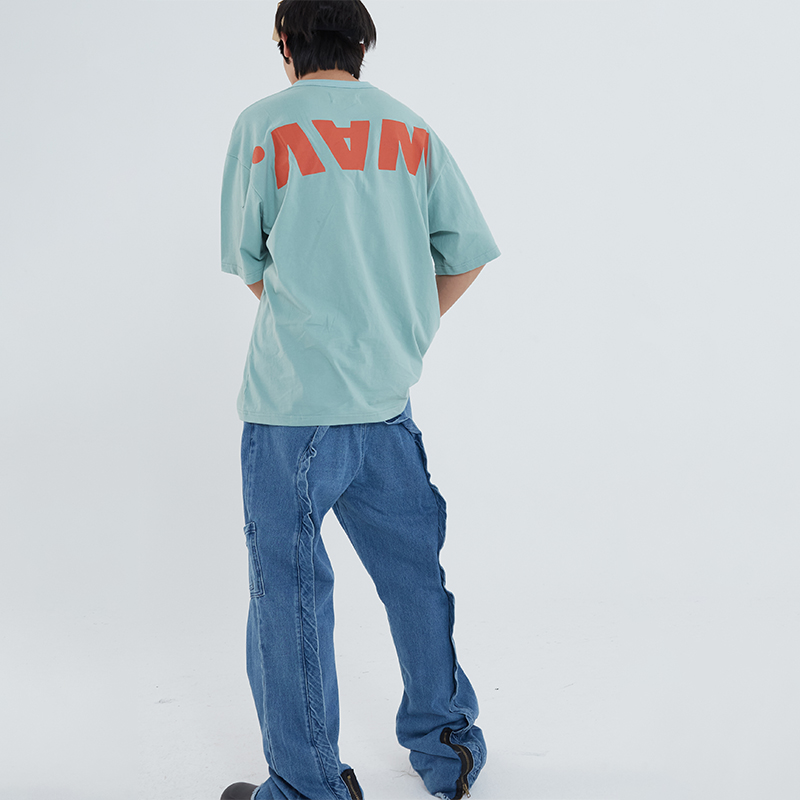 POH「程序拓展员」五色大LOGO印花休闲街头打底宽松短袖T恤男潮流